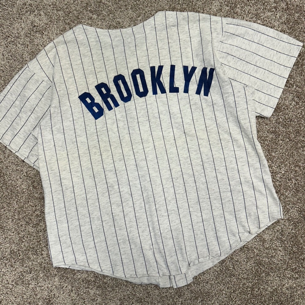 Vintage Front Row Salem Sportswear Brooklyn Pinstripe Jersey Medium USA Made 90s